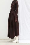 marc le bihan 2150 front pleated dress aubergine